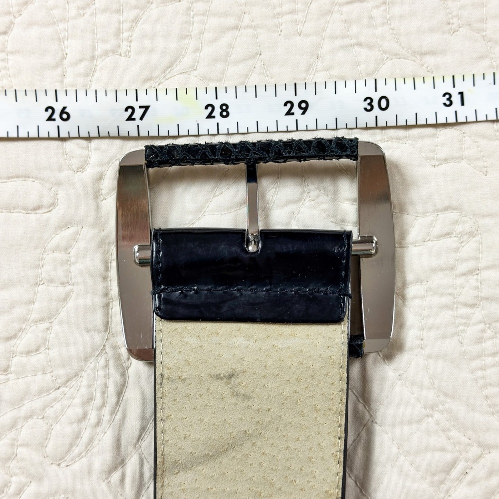 White House Black Market Patent Wide Stretch Statement Belt Snake Print XS Y2K - Picture 8 of 9